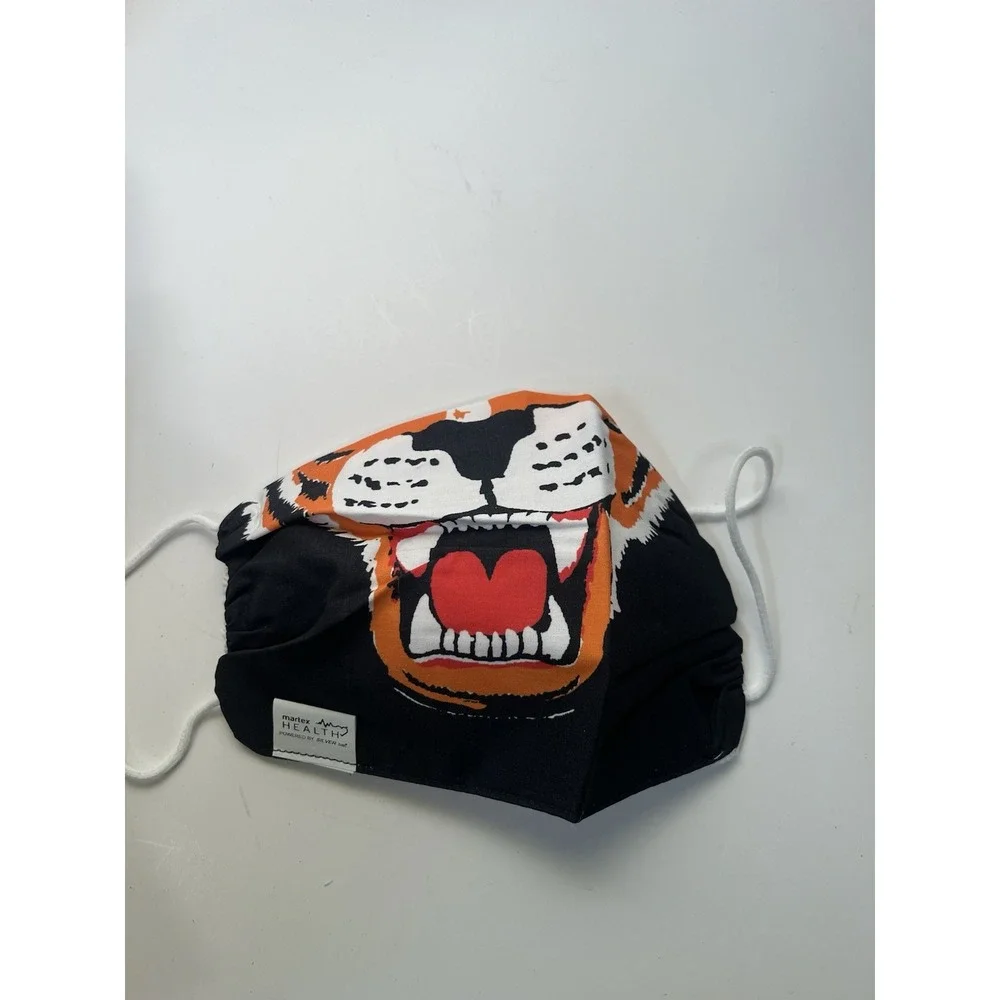 Lot of 10 MARTEX HALLOWEEN FACE MASKS- ONE SIZE FITS MOST (FIERCE TIGER) Costume